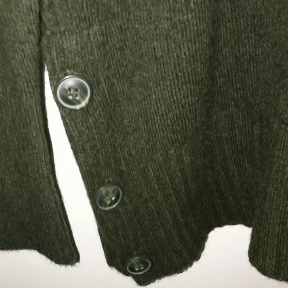 𝅺TAHARI Forest Green Warm Wool Turtleneck Knitted Sweater Size Medium - Picture 5 of 13